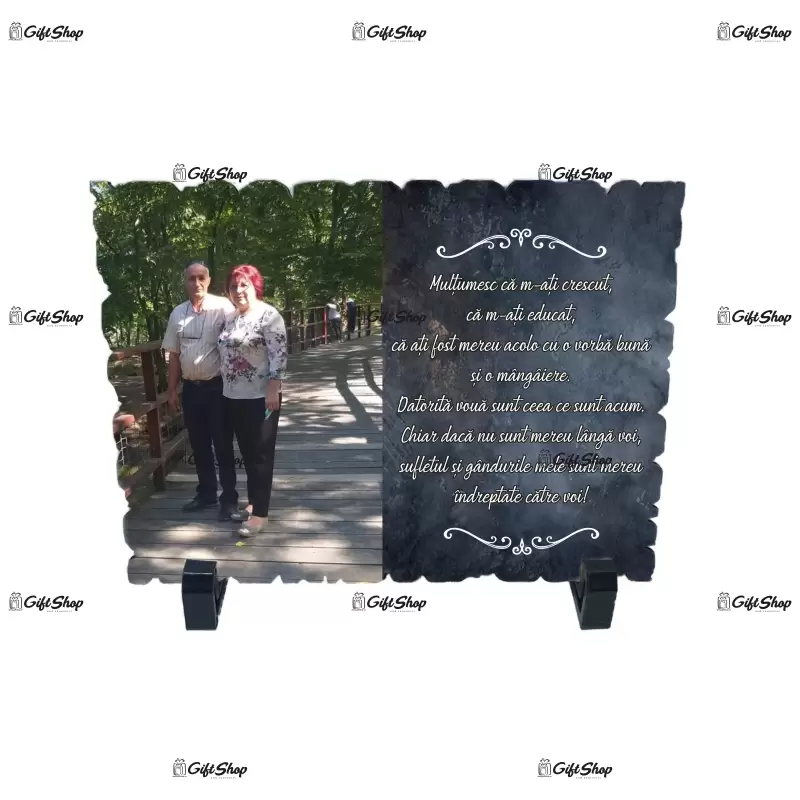 .placheta lemn personalizata cu poza si mesaj dimensiune 195x285 mm